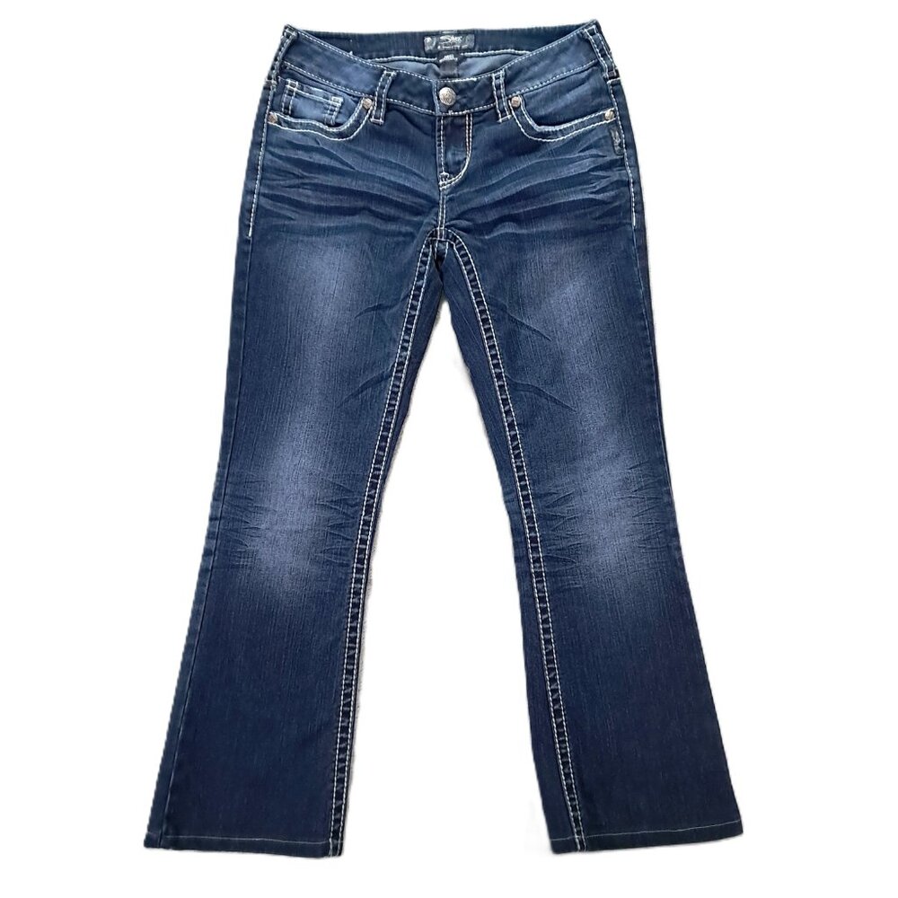 Silver Jean Women 31x28 Hemmed Up Tag 29x33 Aiko Bootcut Dark Blue Denim